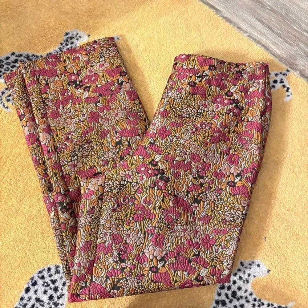 Stacy London Brocade Floral Pants Size 8